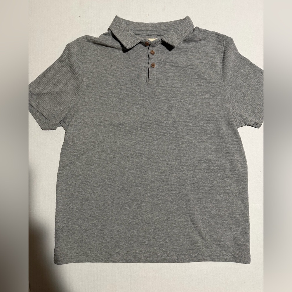 escape‎ brand grey textured three button polo shirt, men's medium #1243